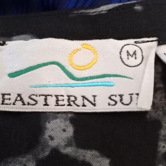 VINTAGE EASTERN SUN BLACK TRIBAL PINK SLIP DRESS SZ.M EUC - Picture 6 of 7